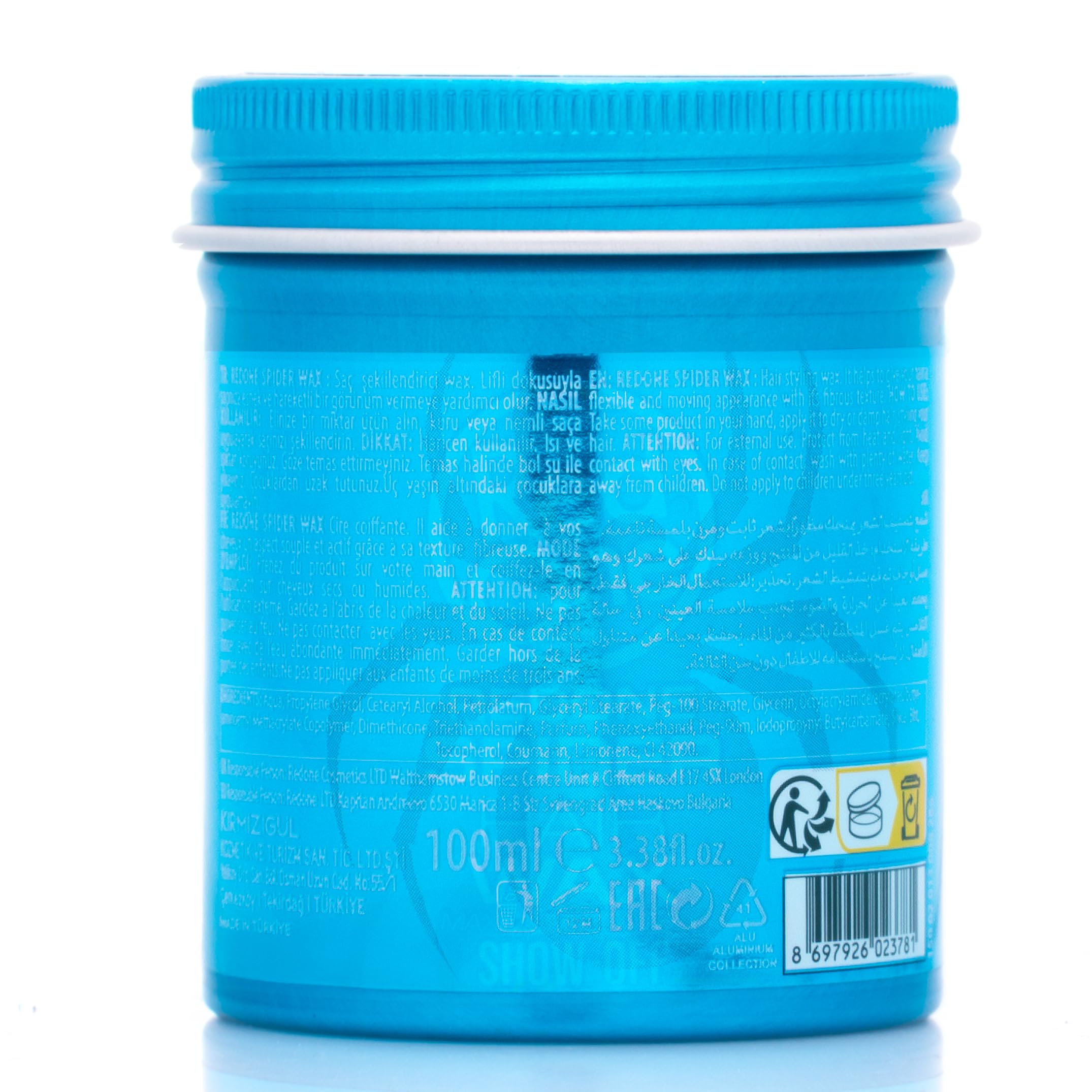 Redone Spider & Matte Wax Blue hair-structure emphasizes defined texture