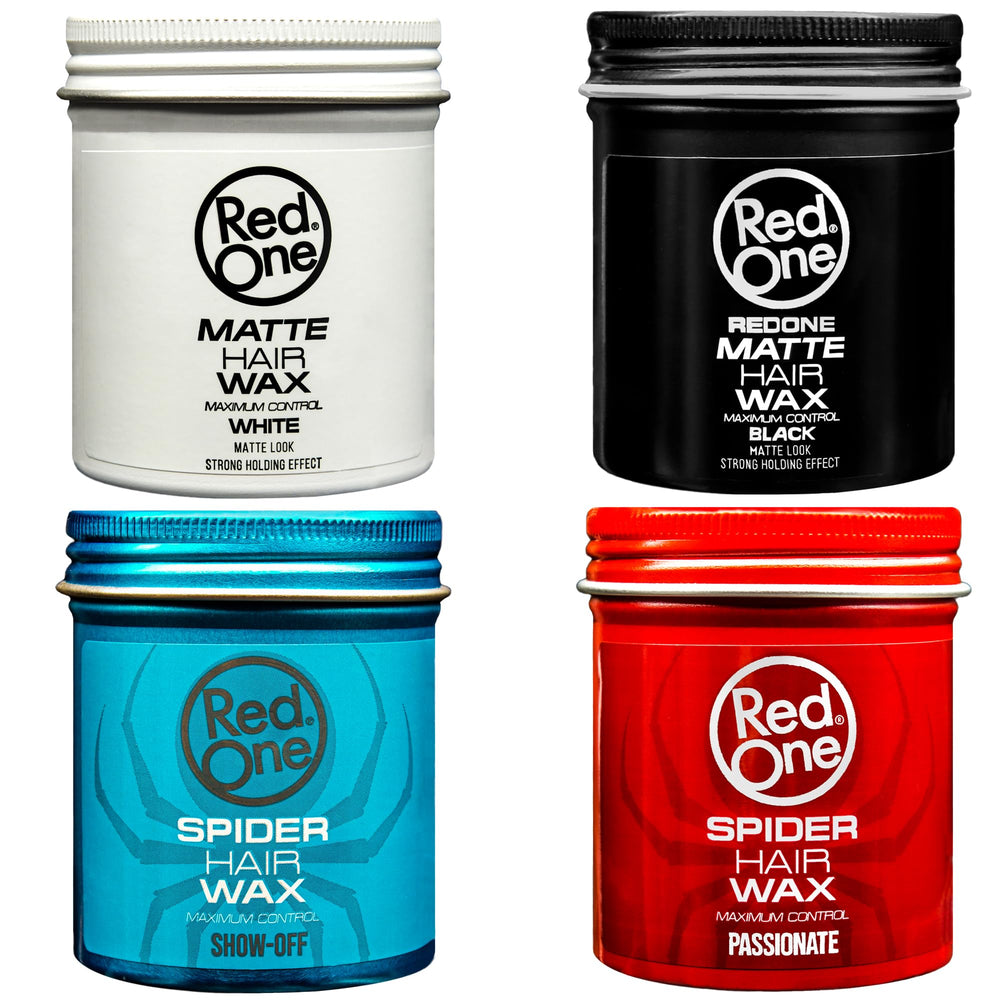 Redone Spider & Matte Wax Blue hair-style shot communicates touchable hold