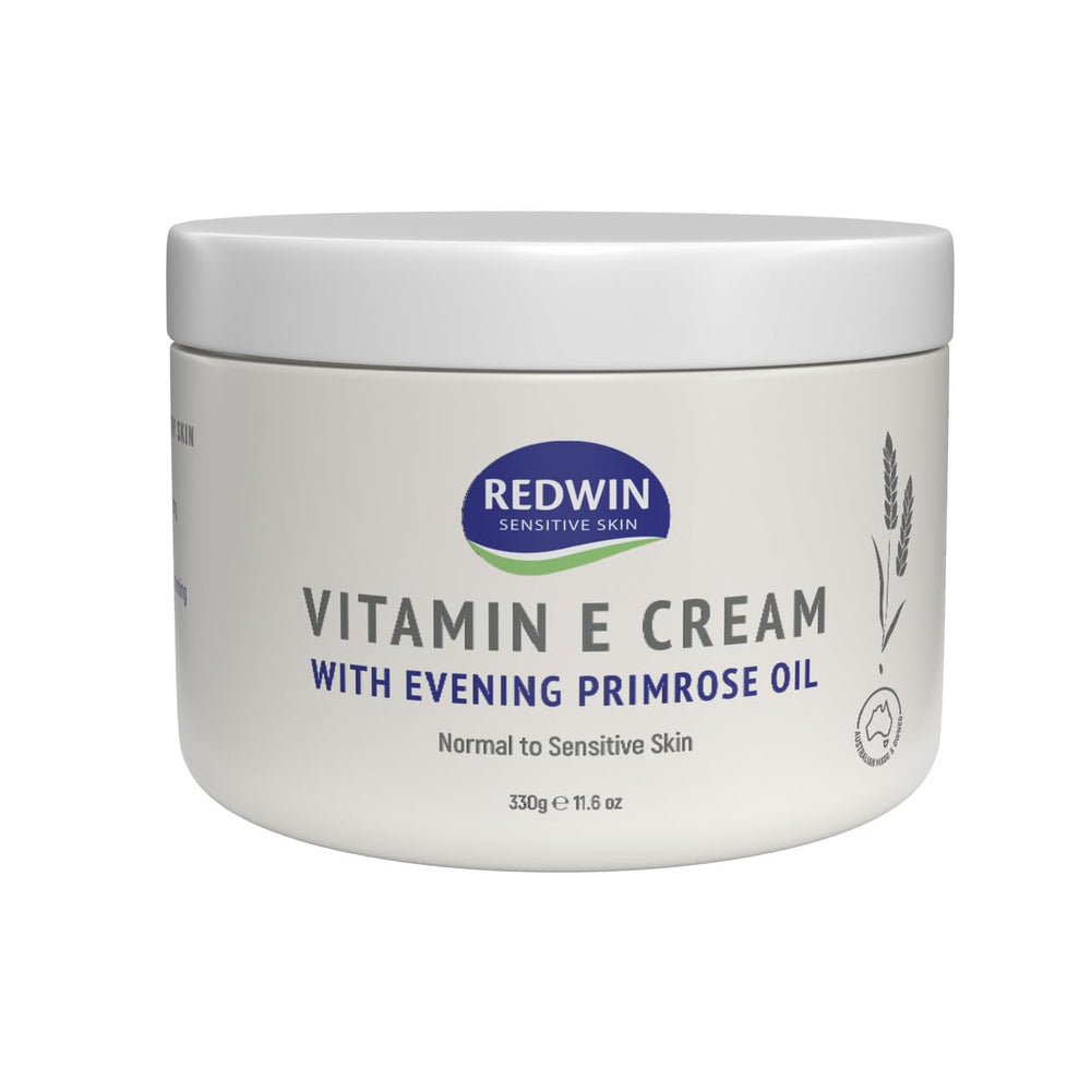 Redwin Vitamin E Cream texture shows a silky, non-greasy formula for quick absorption.