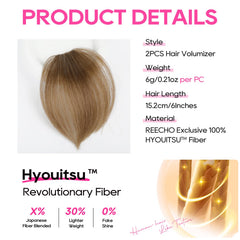 REECHO Clip-in Volumizer crown-volume application demonstrates natural fullness