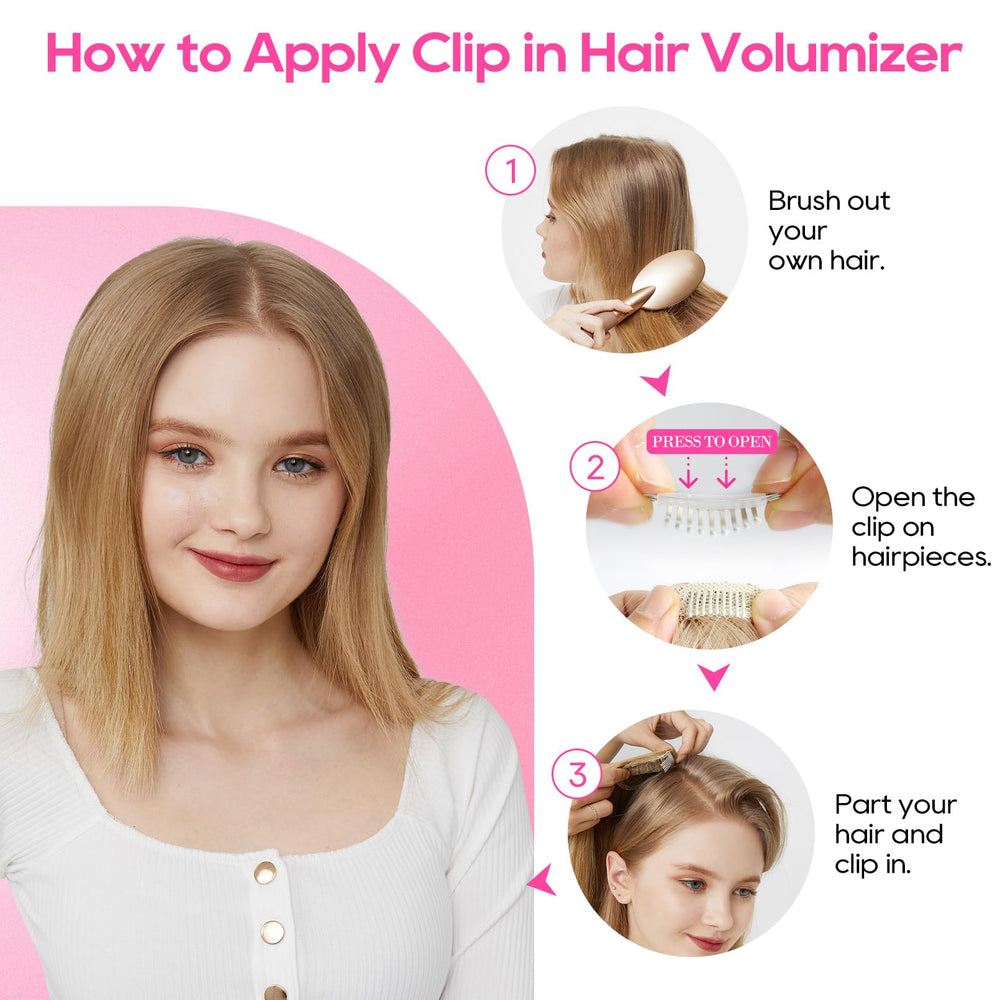 REECHO Clip-in Hair Volumizer worn by model showcases versatile styling