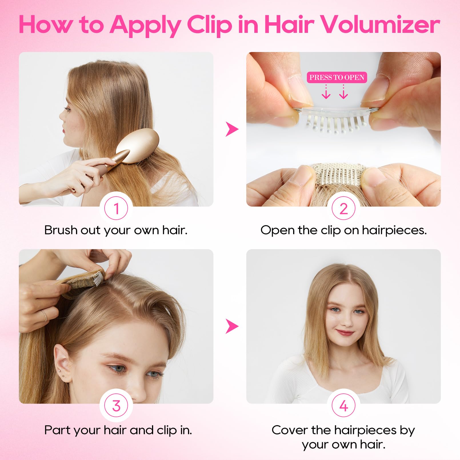 REECHO Clip-in Hair Volumizer packaging box for premium presentation