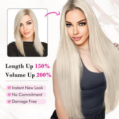 REECHO 8-inch clip-in piece with four clips adds crown volume