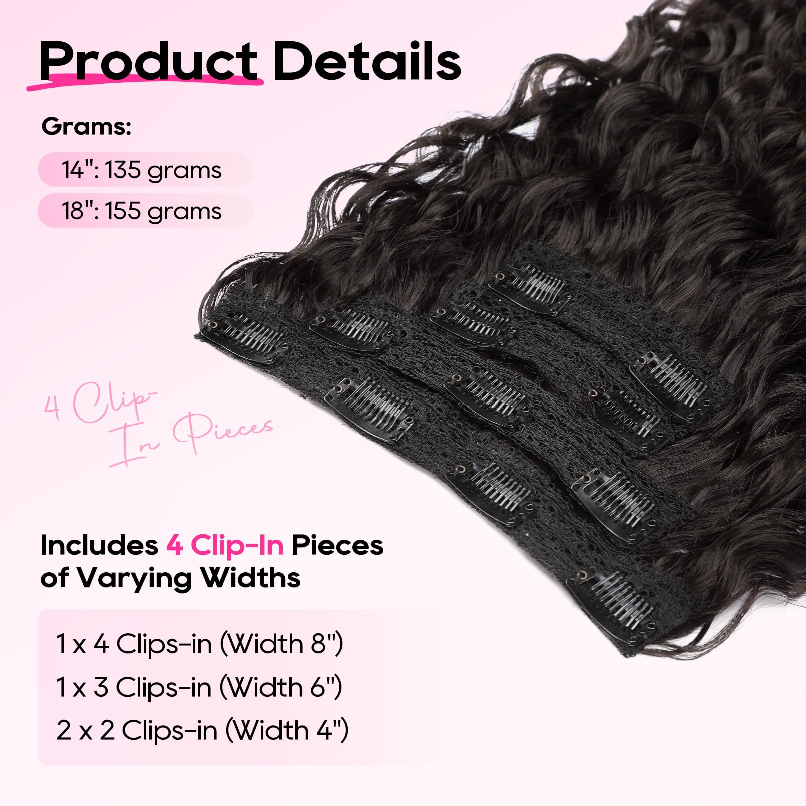 REECHO GoGo curly clip-ins in black brown shade for seamless blend