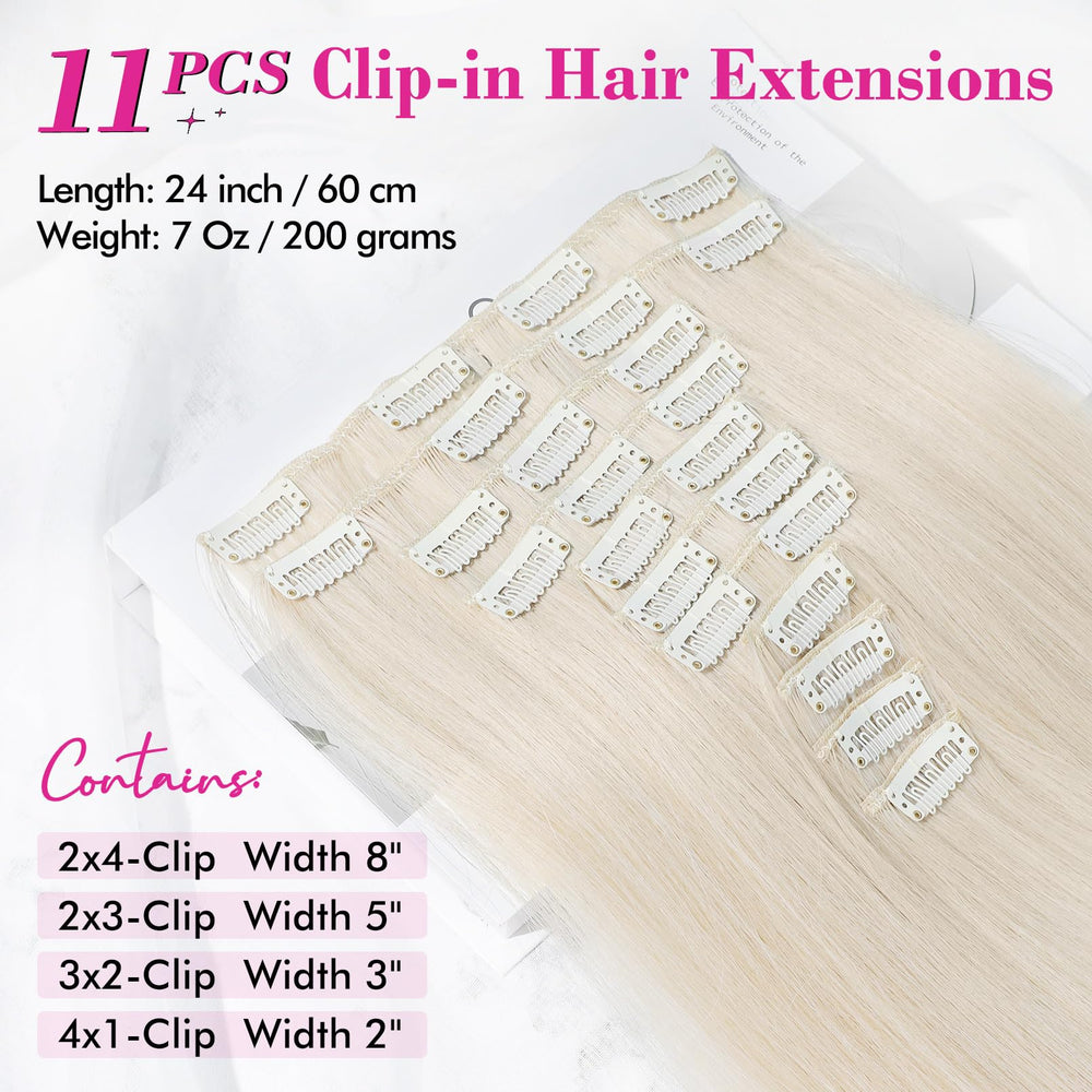 REECHO platinum blonde straight hair extensions blend naturally