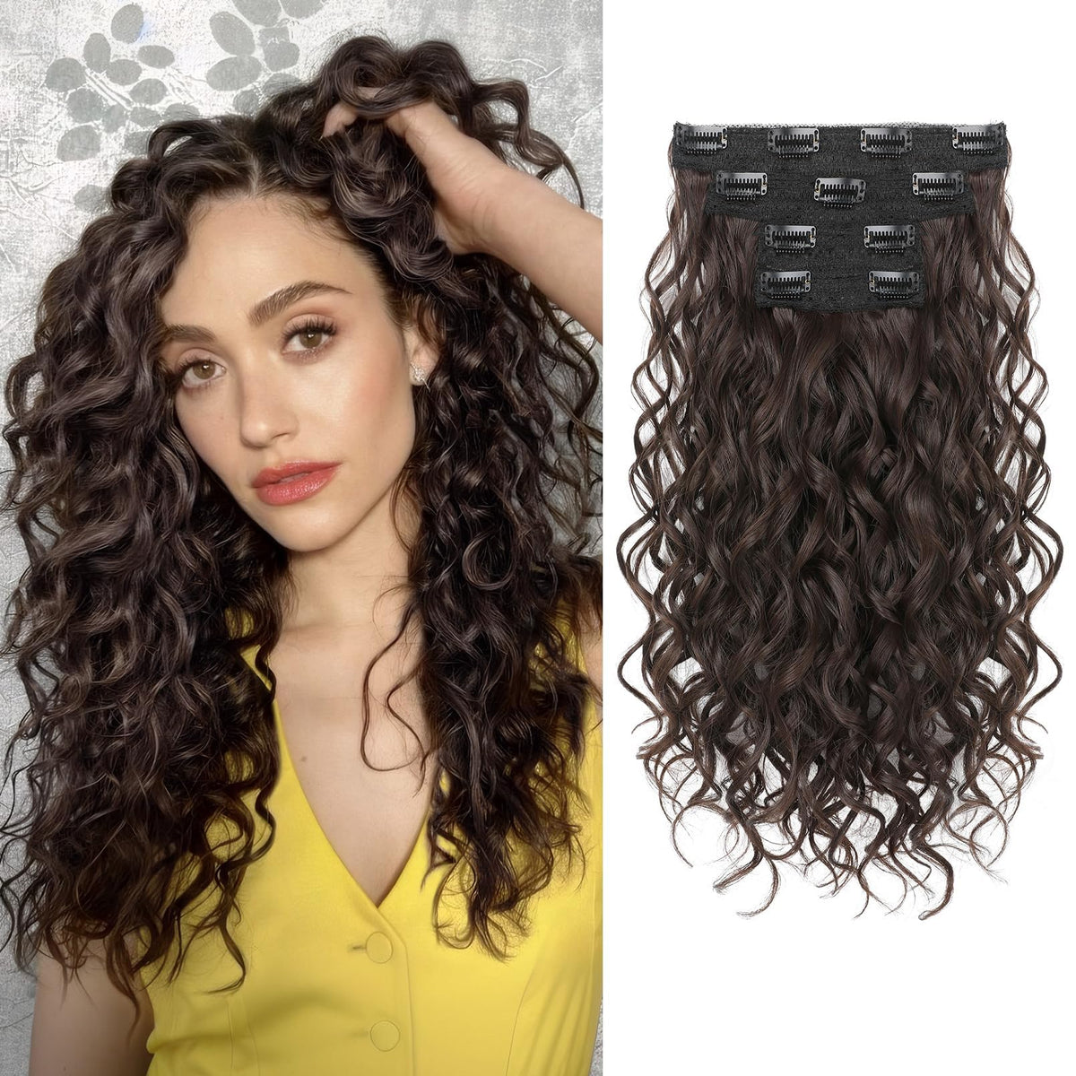 REECHO curly extensions packaging with lace-weft close-up for premium finish.