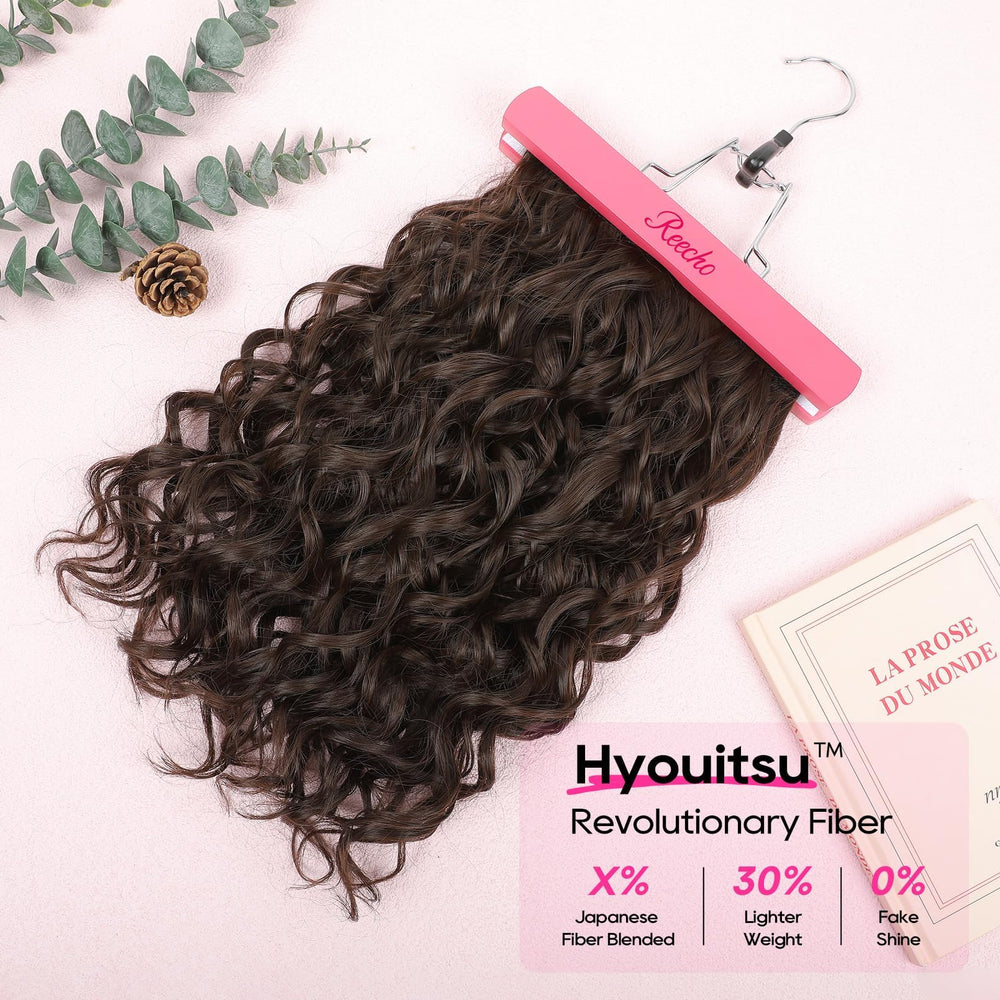 REECHO curly extensions clip-in close-up showing secure, easy clips.