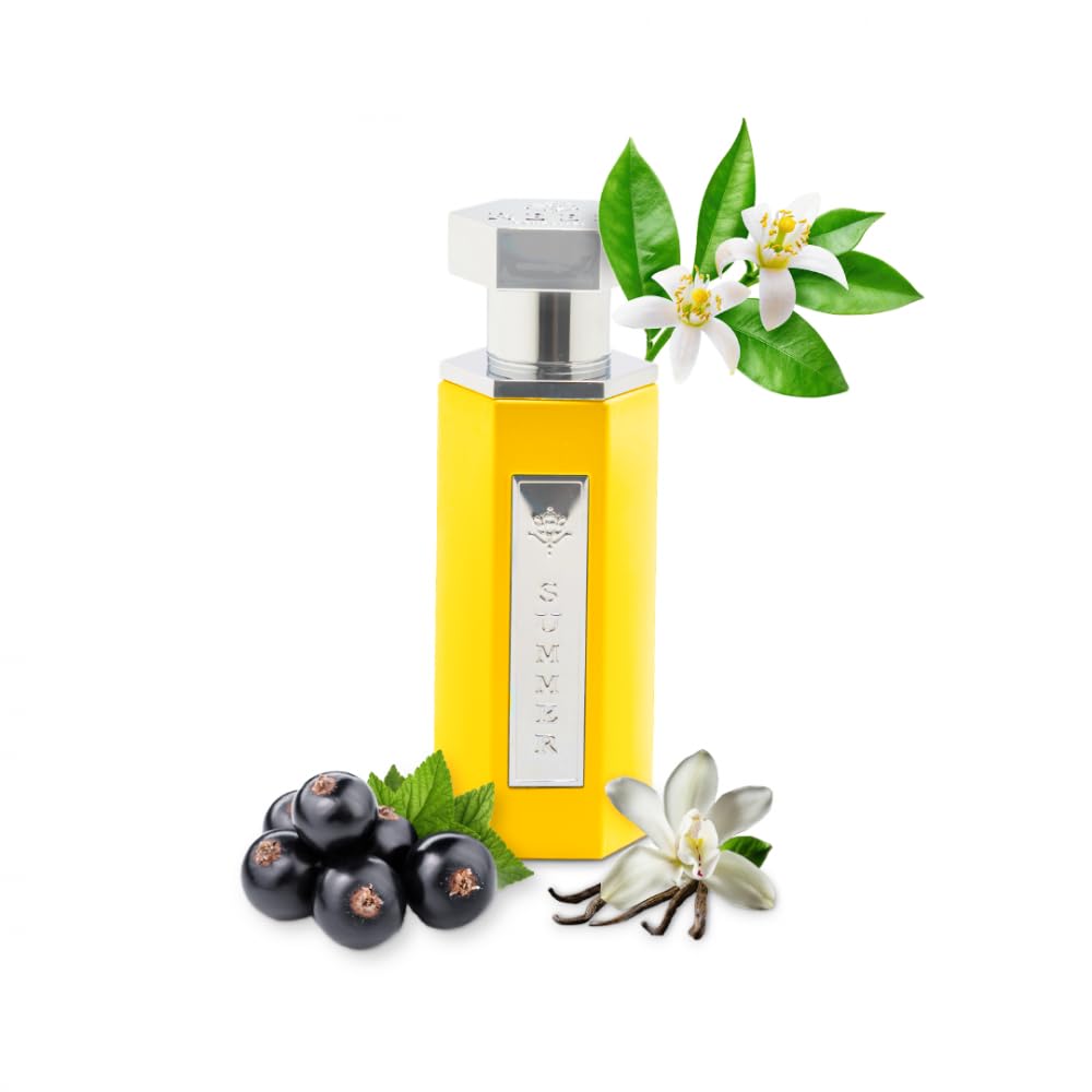 Reef Yellow bottle display with jasmine heart and vanilla base for elegant wear