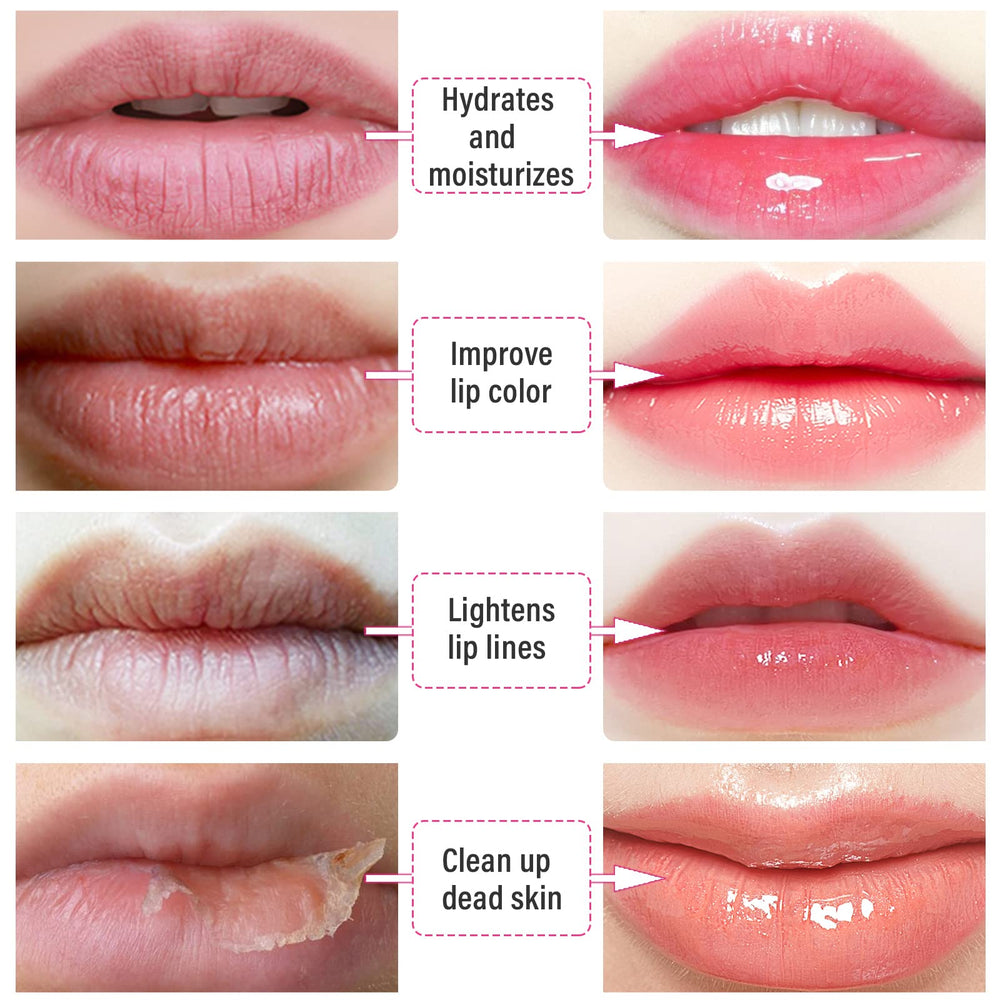 After-use result: lips appear softly hydrated with a smooth texture.