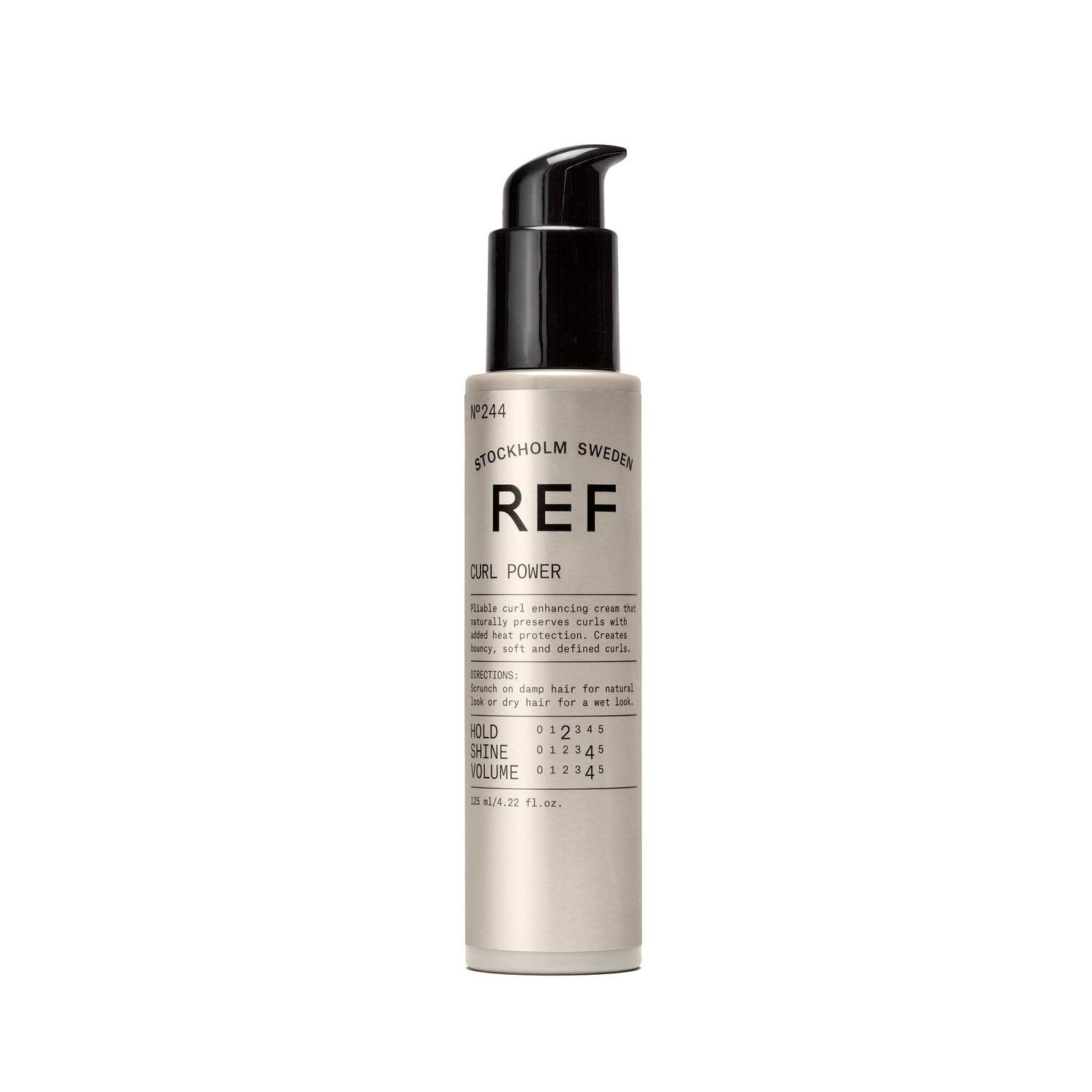 REF 244 Curl Power bottle for defined, nourished curls and color protection.
