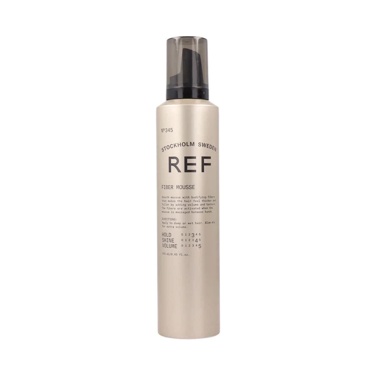 REF Reference Ref 345 Fiber Mousse bottle for flexible hold and effortless styling