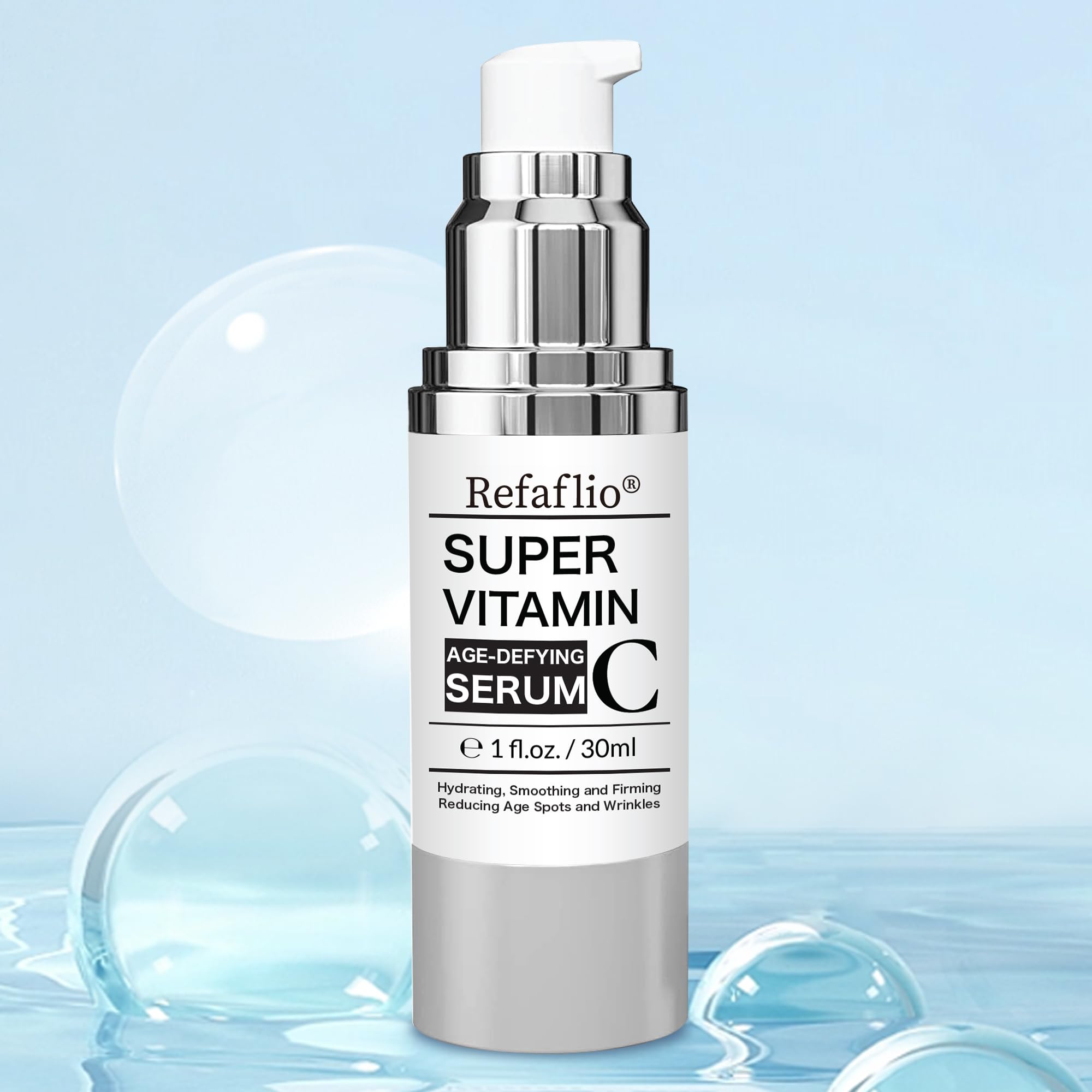 Refaflio Super Vitamin C Serum application on face shows easy layering.
