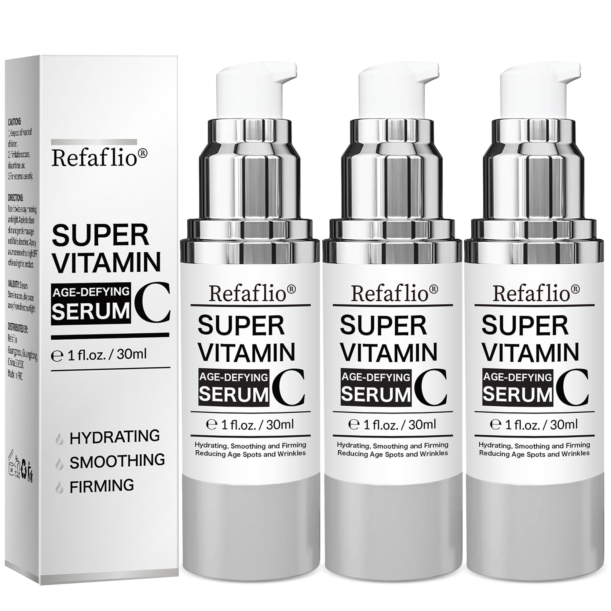 Refaflio Serum radiant skin visual suggests hydration and smoother texture.