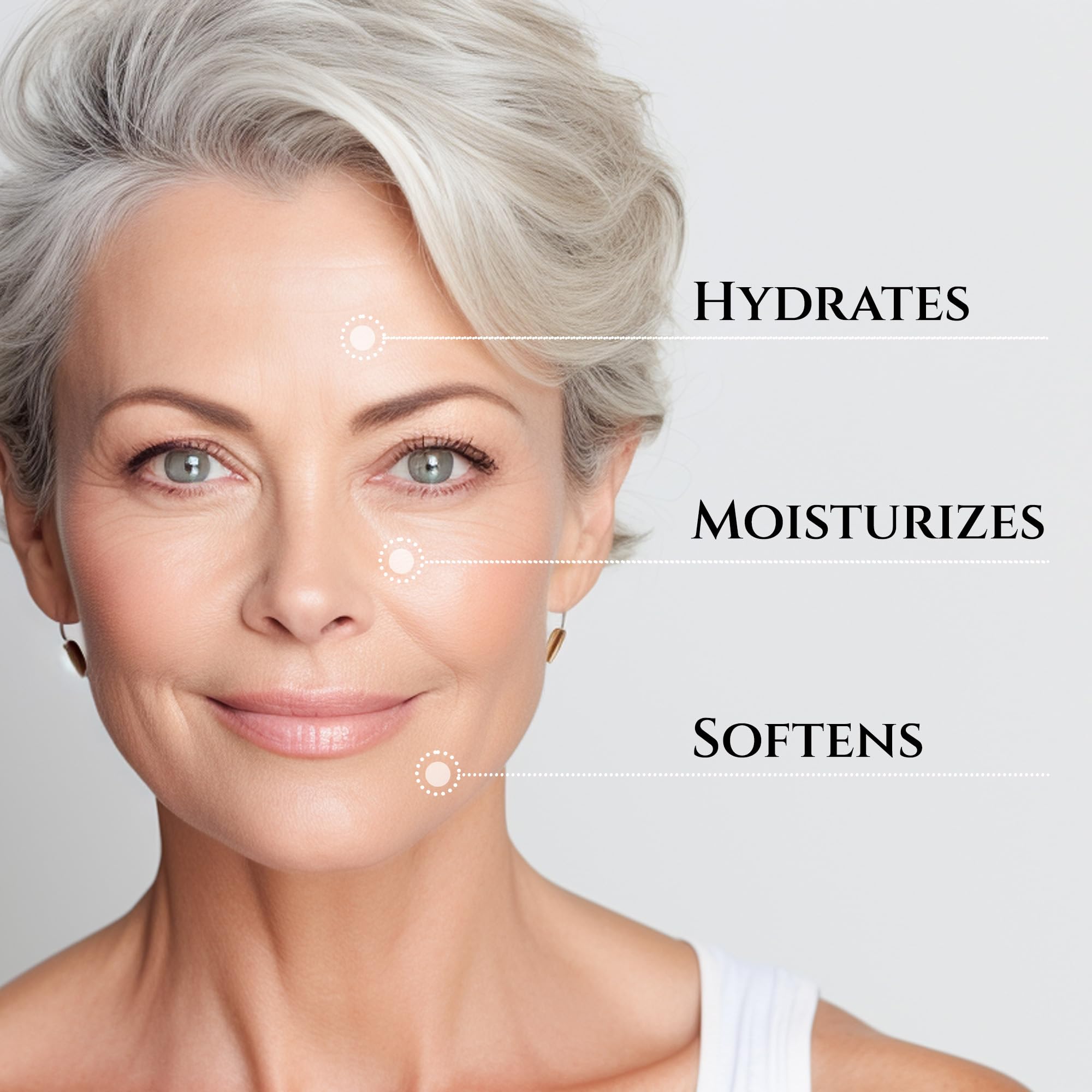 Refaflio ingredients infographic highlights Vitamin C and Niacinamide benefits.