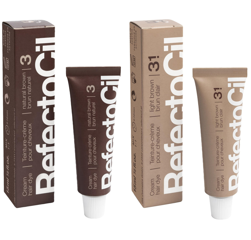 RefectoCil cream dye Natural Brown shade for a natural brunette transformation.