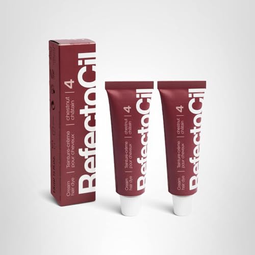 RefectoCil Chestnut No.4 cream dye 4-pack for long-lasting color.