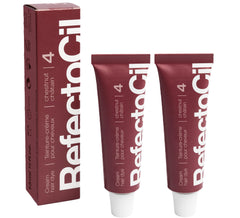RefectoCil No.4 Chestnut cream dye tube for warm brown, natural-looking color.