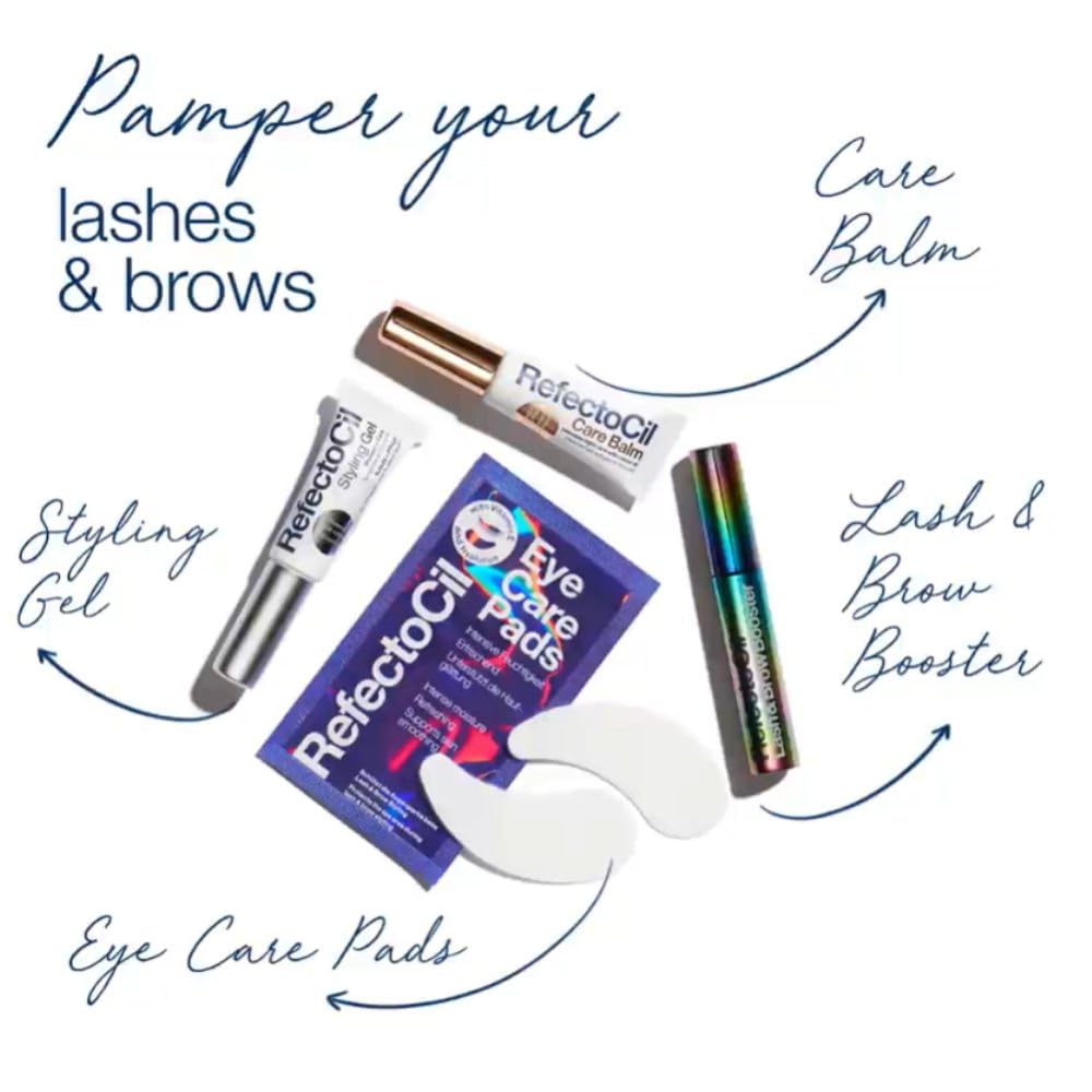 RefectoCil Lash & Brow Booster packaging details highlight fragrance-free formula