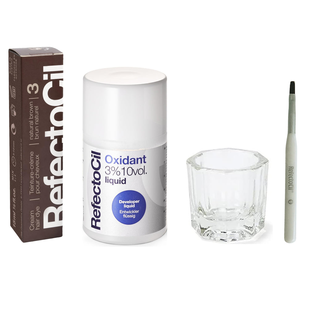 RefectoCil Natural Brown cream dye for a natural brunette look with long-lasting color.