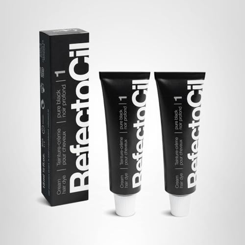 Refectocil No.1 Pure Black dye application shows rich, even tone