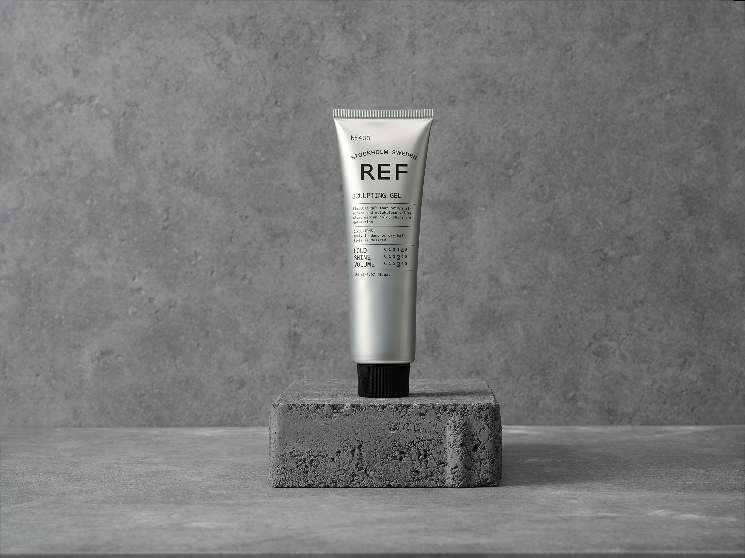 REF Sculpting Gel tube application shows easy styling and control.