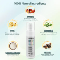 Closeup of the spray dispense from Refill Route Batana Hair Growth Spray