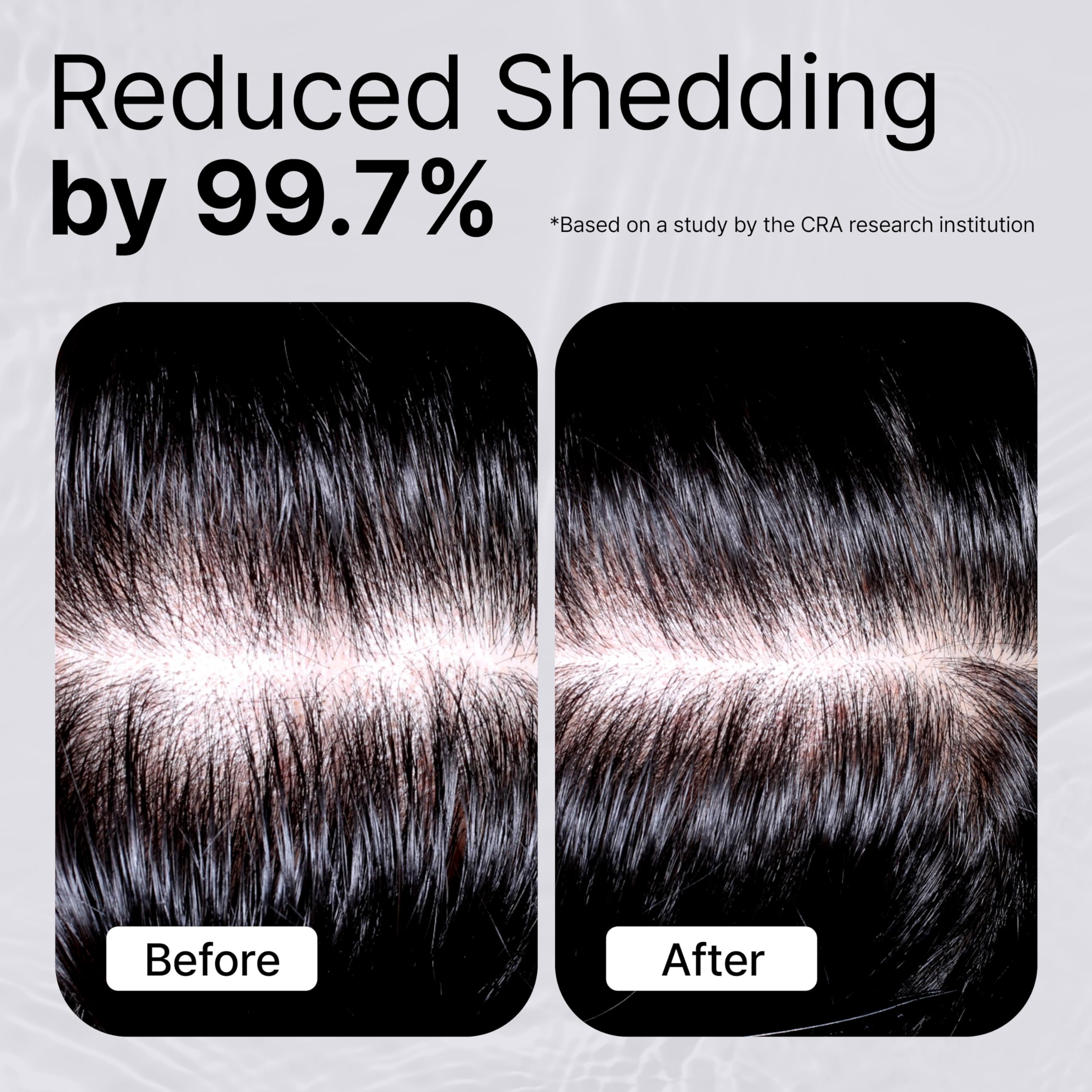 Refilled Booster Plus Moisture built-in scalp massager shown during application.