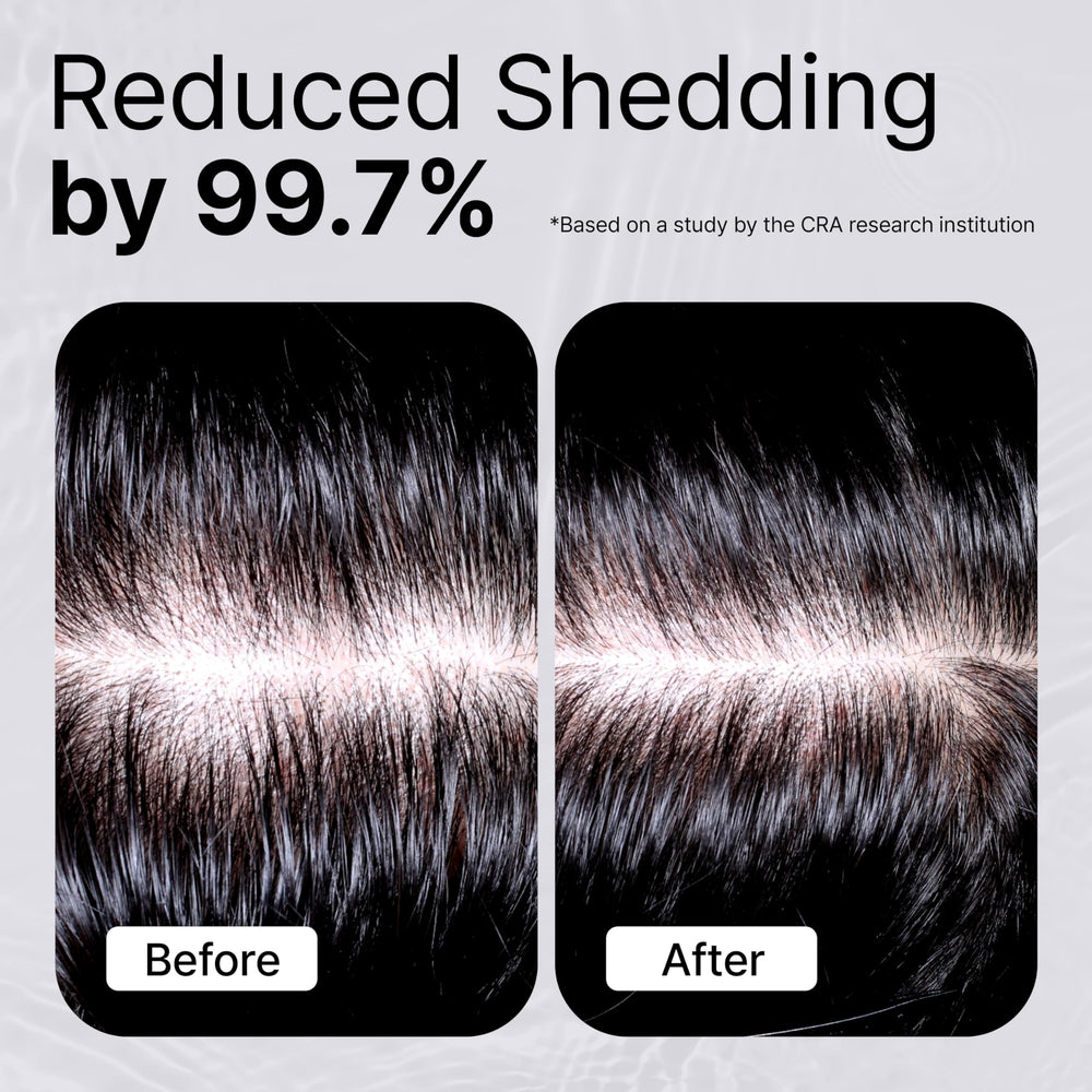 Refilled Booster Plus Moisture built-in scalp massager shown during application.