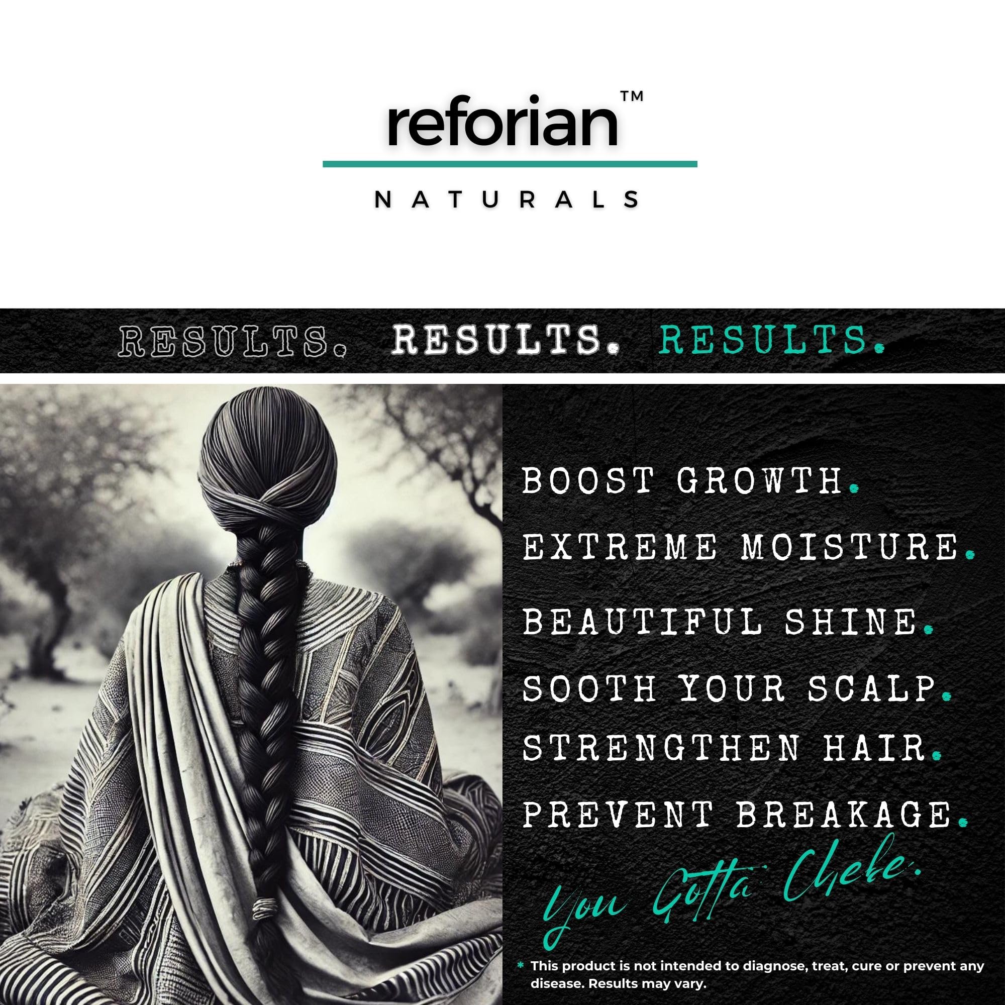 Close-up of massage action with REFORIAN Chebe Oil for improved manageability