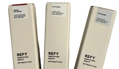 REFY Mini Lip Gloss Trio Rosewood adds soft tint and conditioning shine for day-to-evening wear.