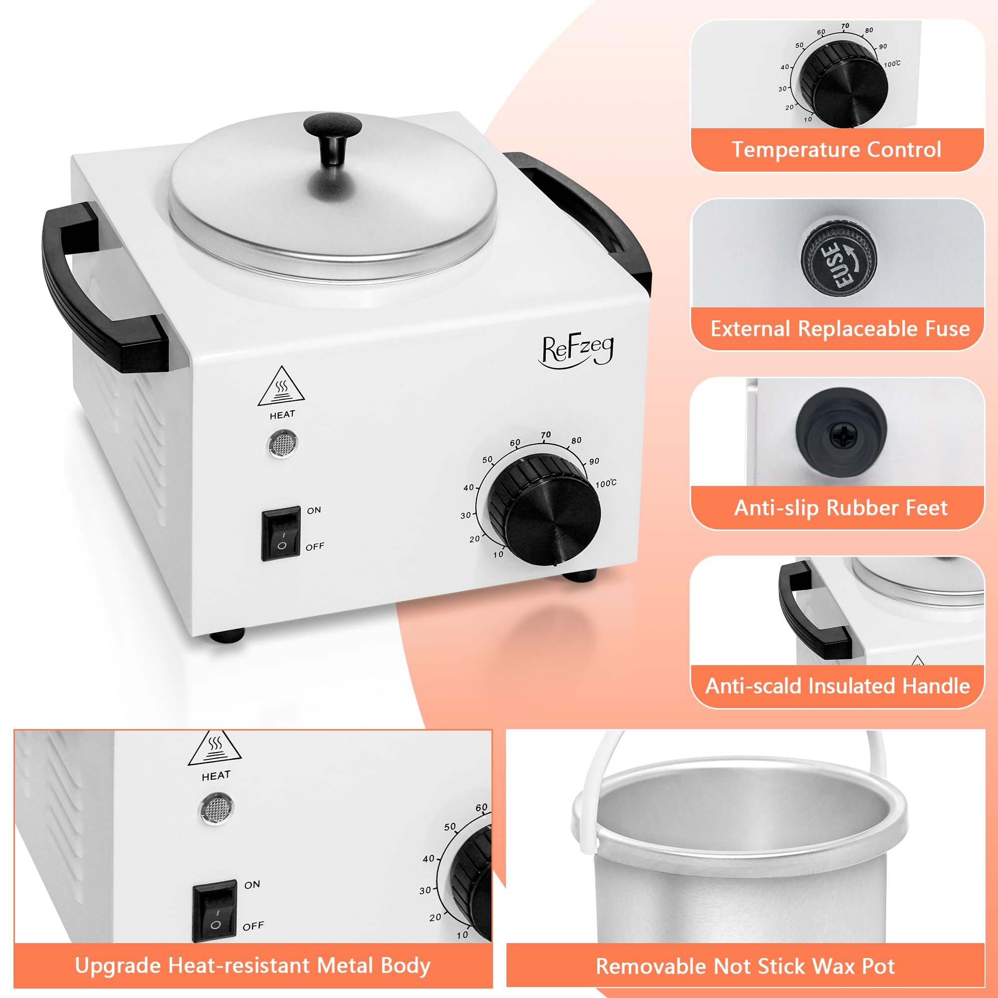 ReFzeg portable home and salon kit for versatile waxing setups.