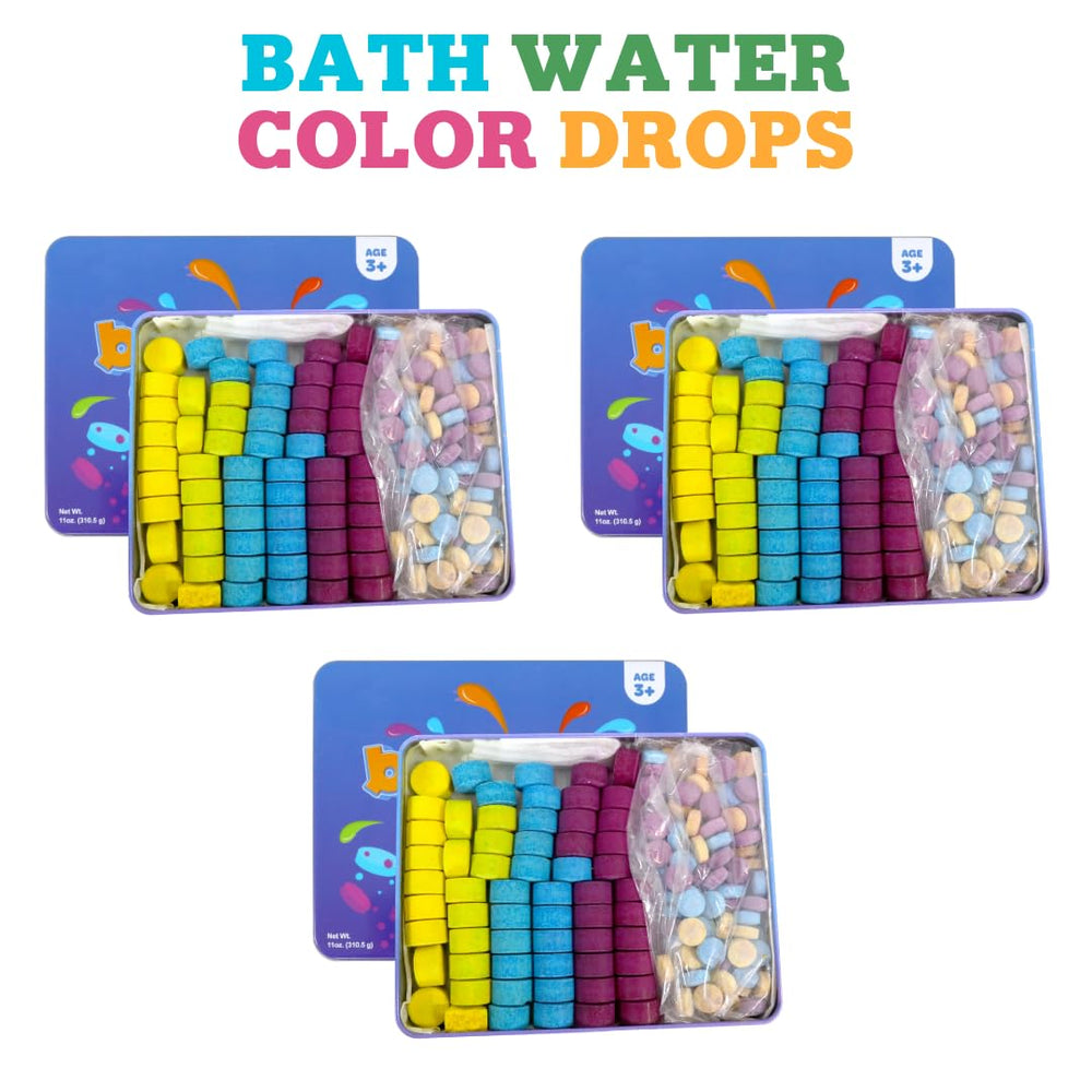 Regal Games Kid Made Modern blue bath color tablet closeup, enhances splashy color mixing during bath