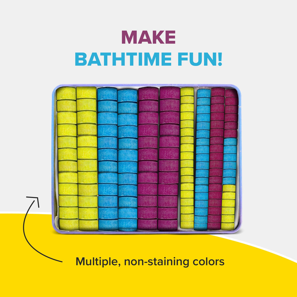 Regal Games Kid Made Modern bath color tablets box packaging showing 150-count set.