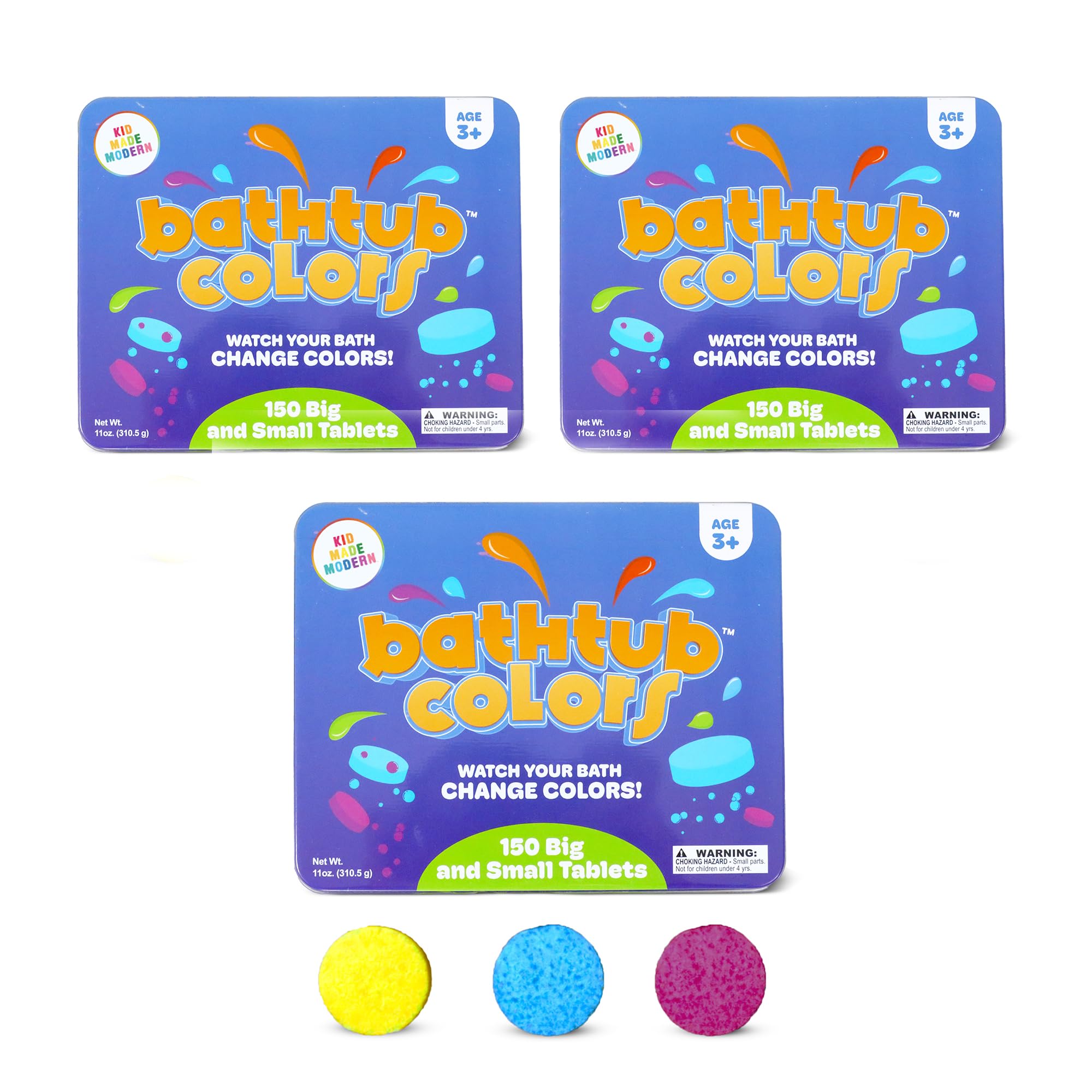 Regal Games Kid Made Modern yellow bath color tablet closeup, boosts color play during bath time