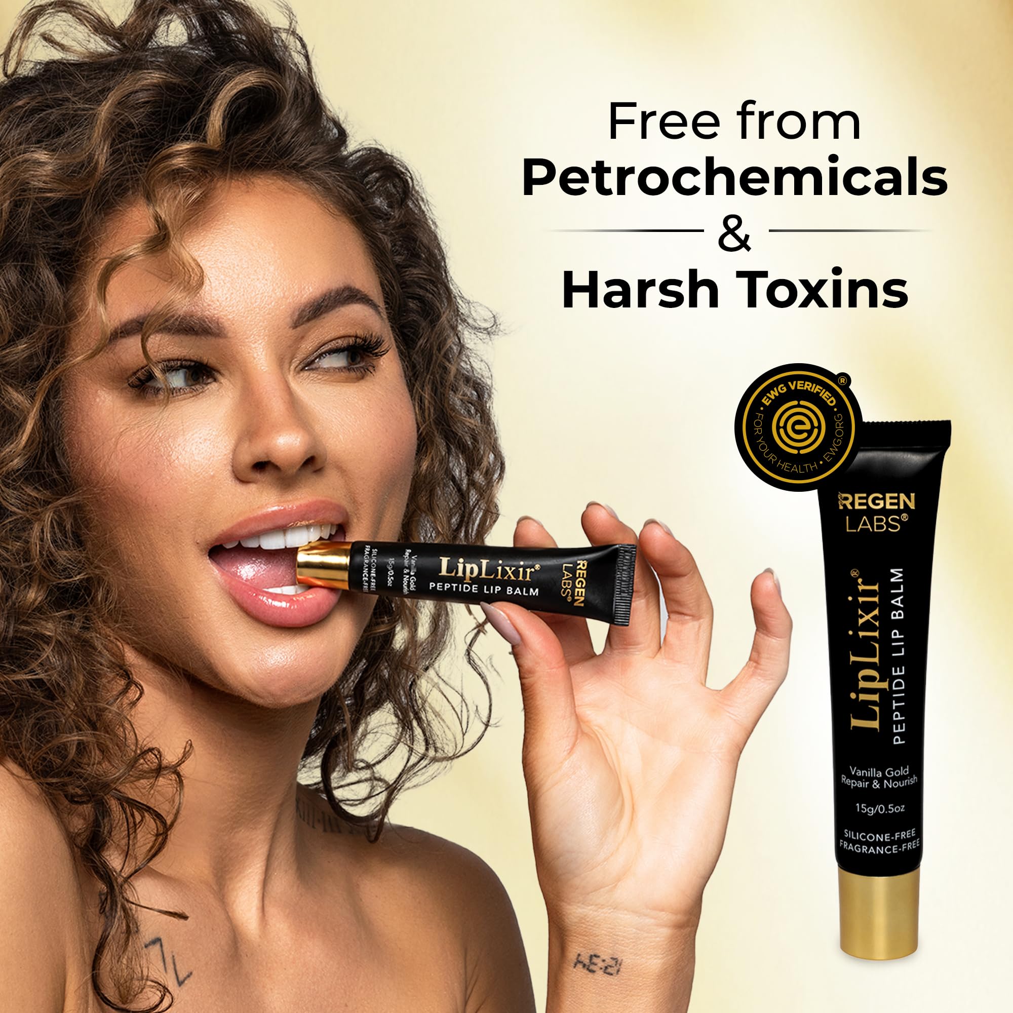 Peptide ingredients focus image highlights collagen-supporting components for lips.