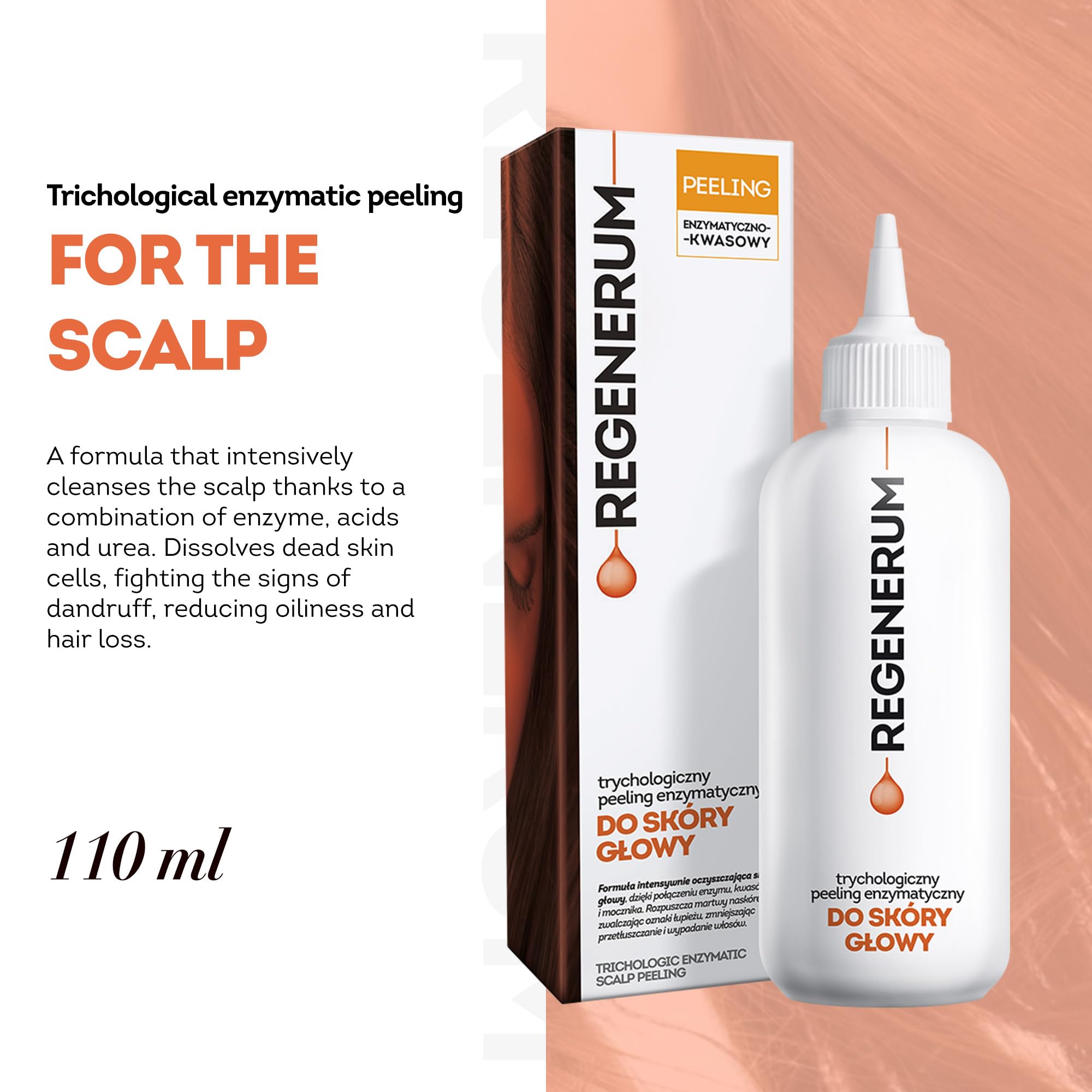 Regenerum Trichology enzymatic peel scalp massage demo — exfoliation and clean scalp.