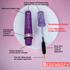 Regensify applicator brush ready for lash and brow use.