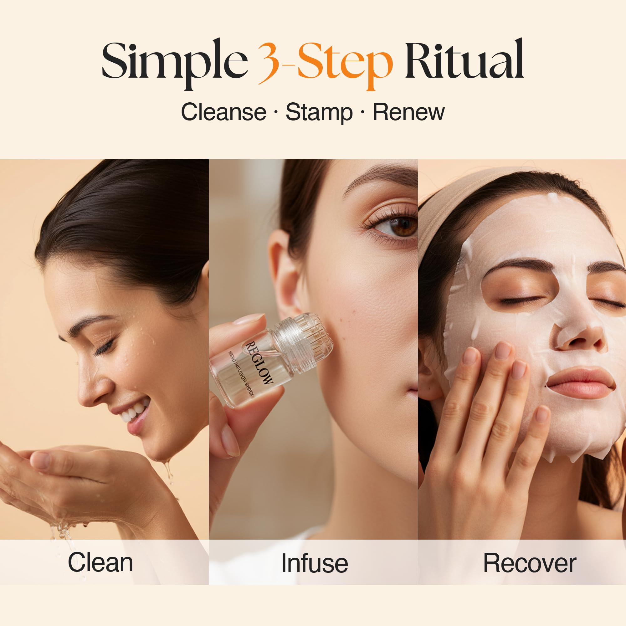 Reglow clinic-tested formula logo indicating dermatologist-grade backing.