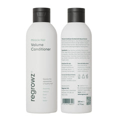Regrowz Miracle Volume Conditioner bottle for easy styling and added body.