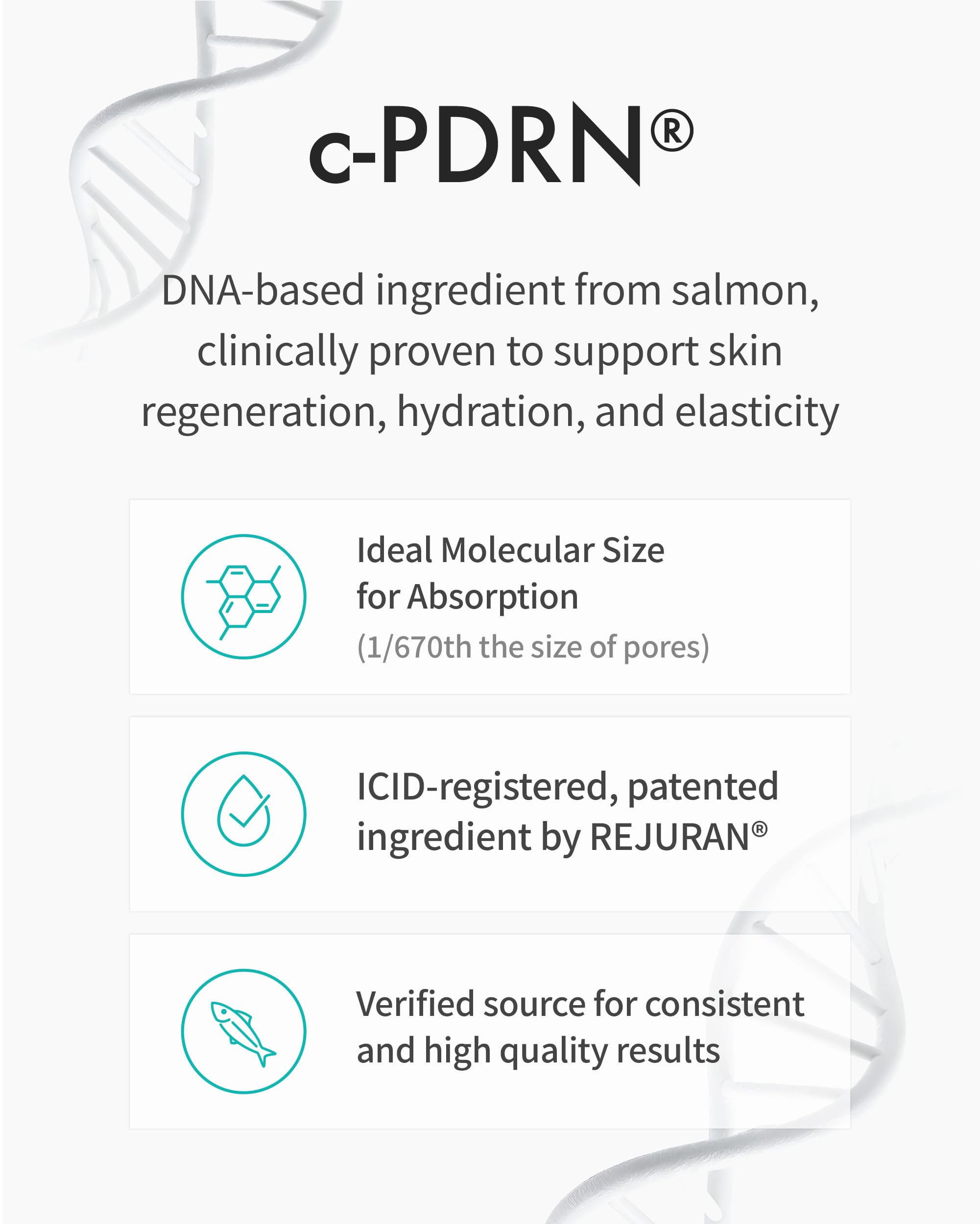 REJURAN product being dispensed, highlighting quick absorption and comfortable wear.