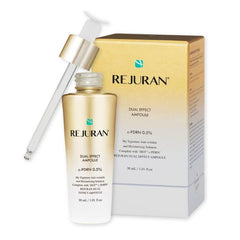 REJURAN Dual Effect Ampoule bottle pour demonstrates precise application and immediate hydration.