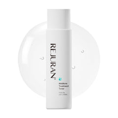 REJURAN Moisture Treatment Toner bottle close-up showing premium skincare packaging for sensitive skin.