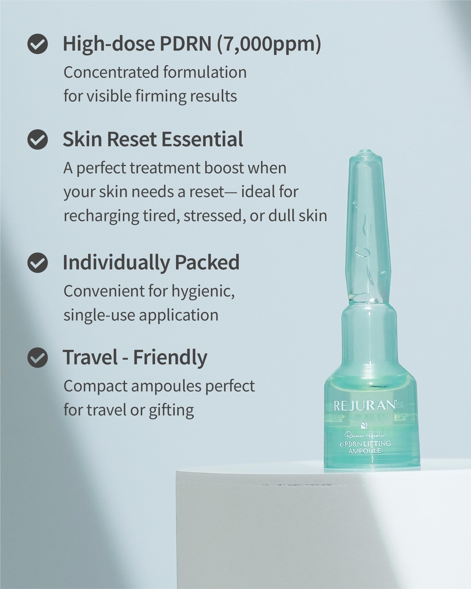 Packaging of REJURAN Recover c-PDRN Lifting Ampoule box and vials