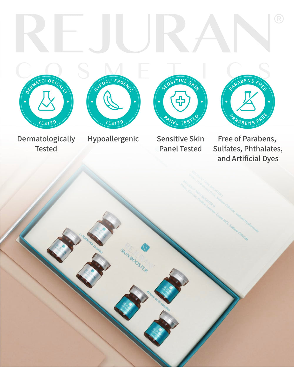 REJURAN mask with allantoin offers gentle conditioning for sensitive skin.