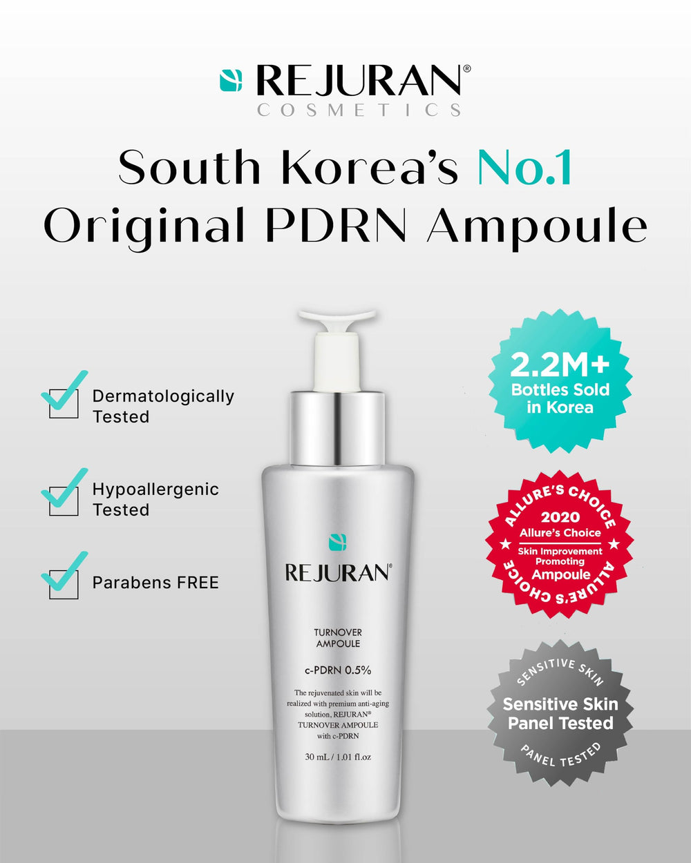 REJURAN Turnover Ampoule bottle with dropper ready for daily hydration boost
