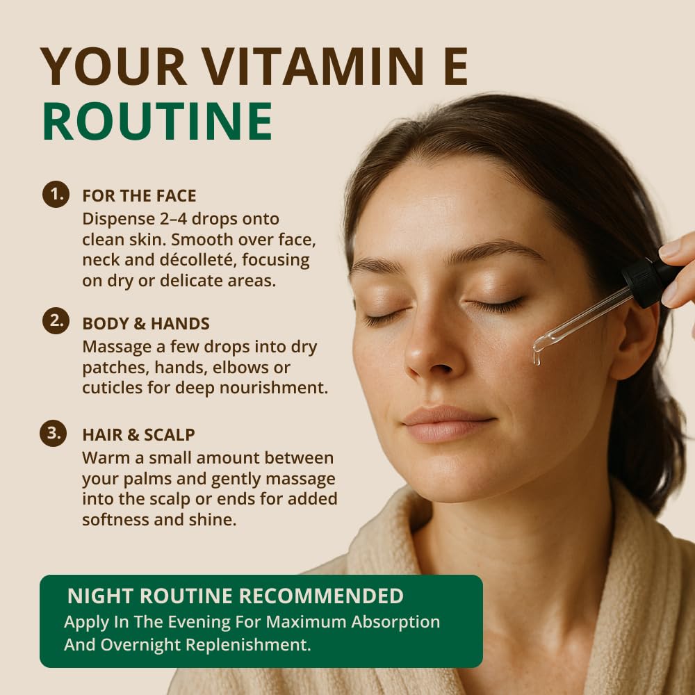 RejuveNaturals vitamin e oil amber bottle with premium packaging