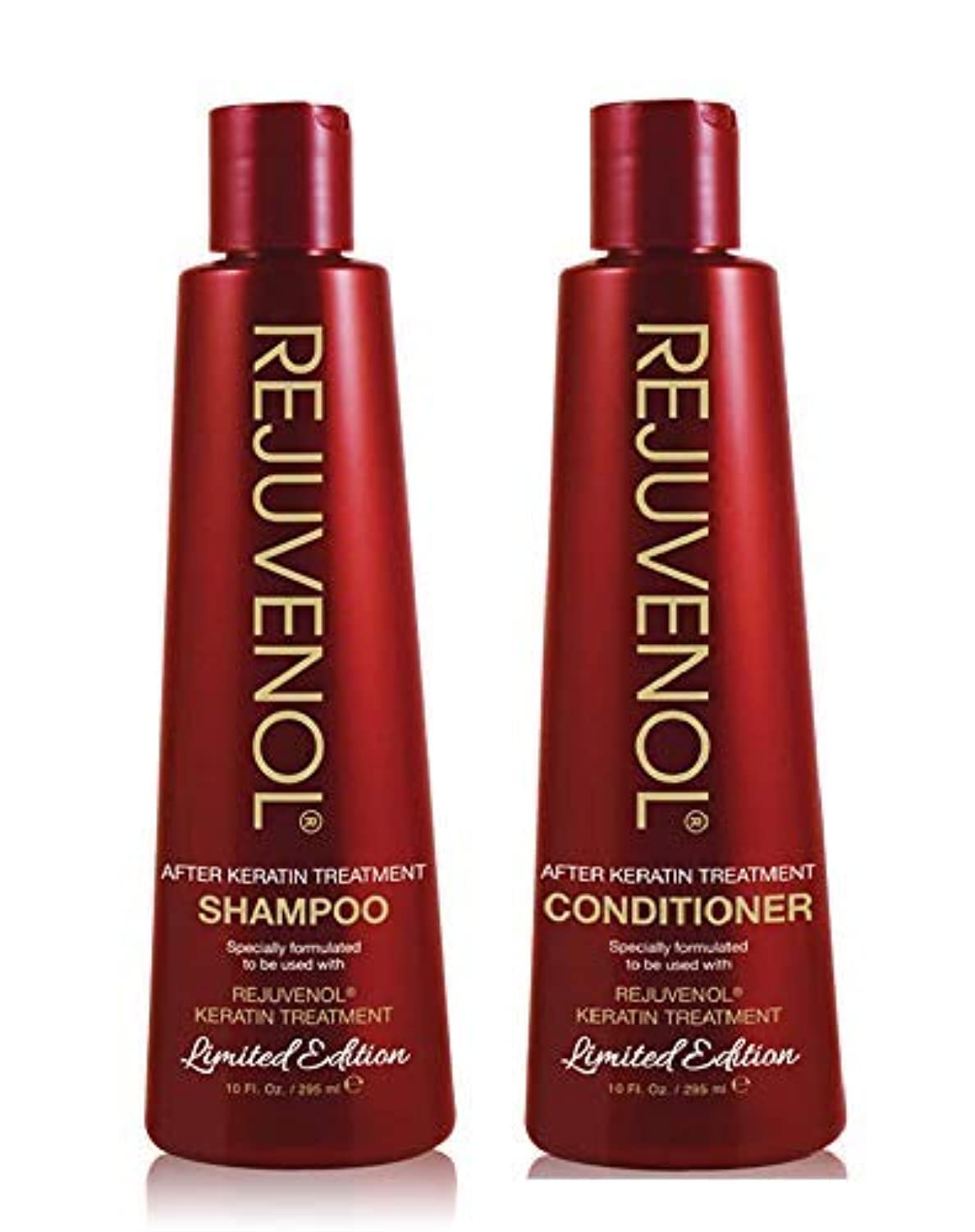 Rejuvenol Keratin After Treatment Shampoo bottle, promotes smoothness and frizz control after keratin treatment