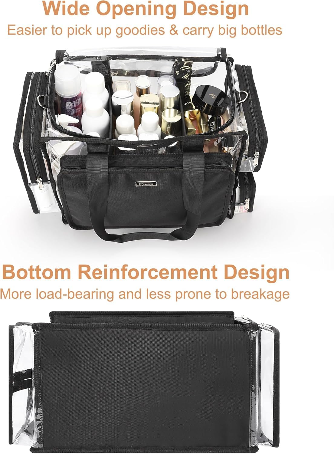 Relavel adjustable dividers main compartment keeps items separated and secure.