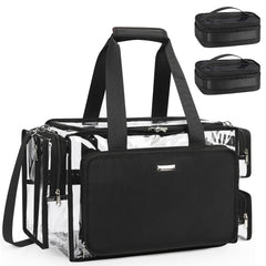Relavel clear makeup bag with two small pouches for quick visibility and access.