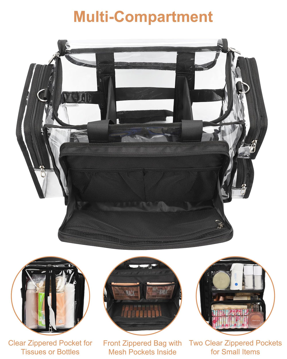 Relavel extralarge dual-zipper with reinforced base for durability